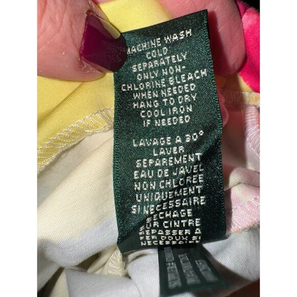 Ralph Lauren Fit Flare Floral Dress Square Neck Pockets Cotton Plus Size 16 - Picture 11 of 14